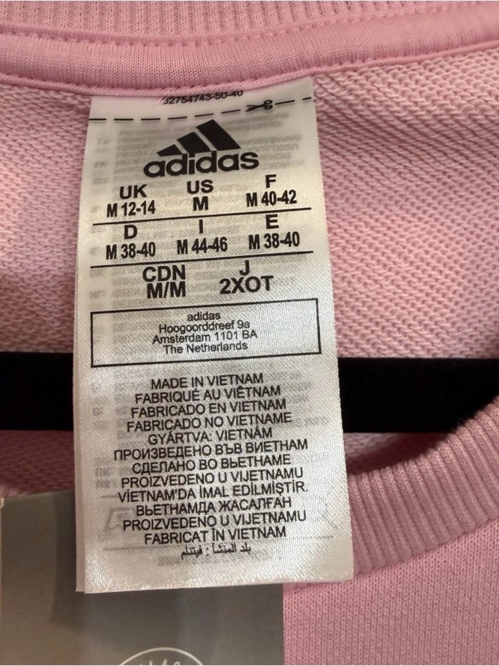 adidas Pink Crewneck Sweatshirt with White Logo - Picture 2 of 4
